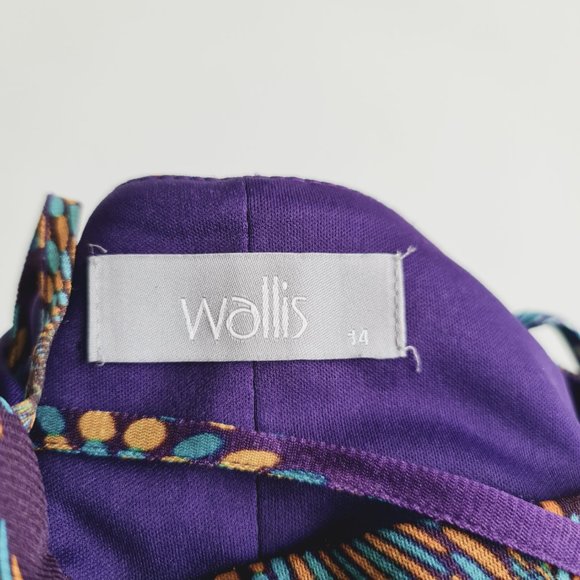 Wallis Multicolour Pattern Strappy Sleeveless Dress UK 14 - Picture 6 of 7